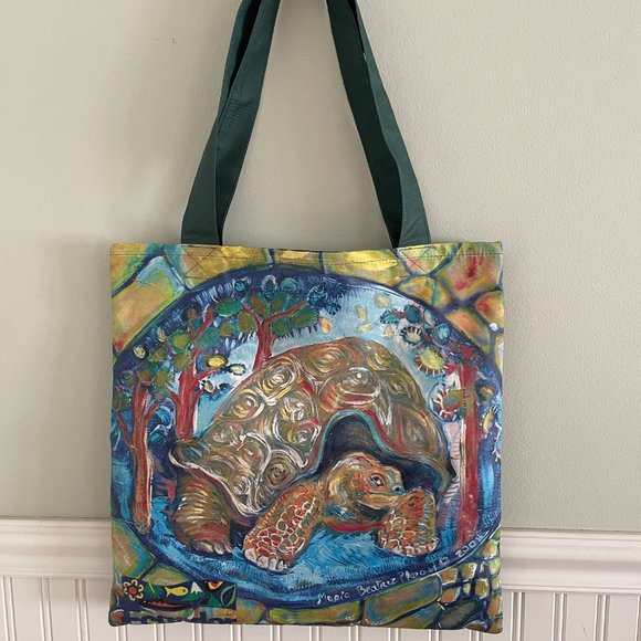 Heavy Duty Large Tote Bag of Galapagos Tortoise NEW - Picture 1 of 9